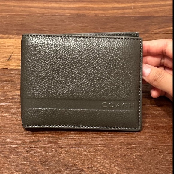 Coach Men's Dark Grey Leather 3 In 1 Wallet - Picture 1 of 6